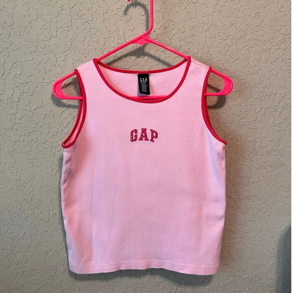 Y2K GAP Pink Embellished Logo Tank Top – Size XXL